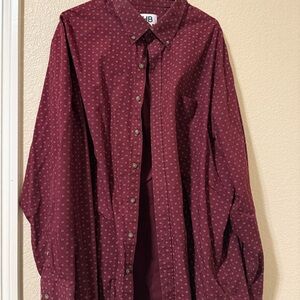 Harbor Bay Maroon Geometric Button Down Shirt